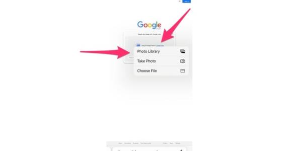 Instructions for accessing the photo library.